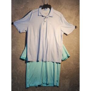2 Tommy Bahama Shirt Mens XL Blue Polo Golf Please Read